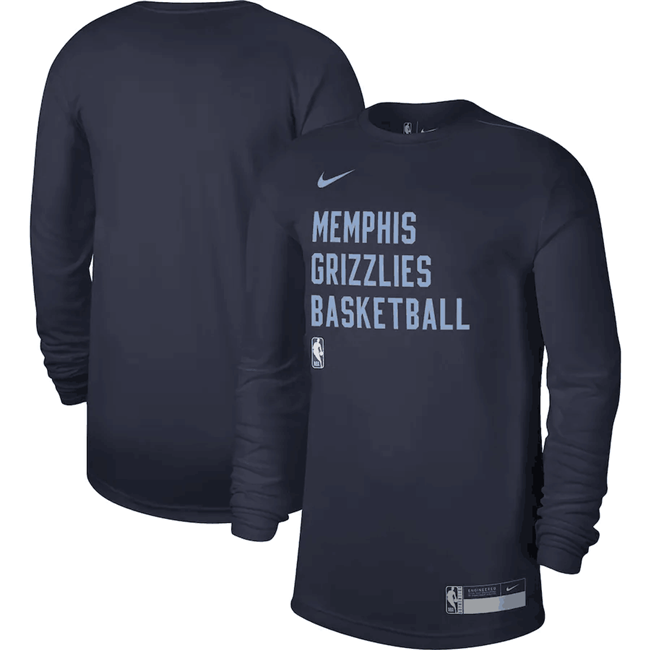 Men's Memphis Grizzlies Navy 2023/24 Legend On-Court Practice Long Sleeve T-Shirt Men's Memphis Grizzlies Navy 2023/24 Legend On-Court Practice Long Sleeve T-Shirt